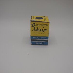 SHEAFFER SKRIP WRITING FLUID #62-BLACK,  GLASS BOTTLE/Metal Lid